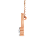 10kt Rose Gold Minimal Lab Diamond Initial Q Necklace (1/5 Ct. Tw.) left