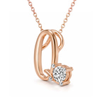 10kt Rose Gold Minimal Lab Diamond Initial Q Necklace (1/5 Ct. Tw.) right