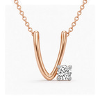 10kt Rose Gold Minimal Lab Diamond Initial V Necklace (1/5 Ct. Tw.) front image