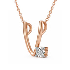 10kt Rose Gold Minimal Lab Diamond Initial V Necklace (1/5 Ct. Tw.) right