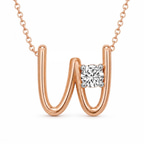 14kt Rose Gold Minimal Lab Diamond Initial W Necklace (1/5 Ct. Tw.) front image