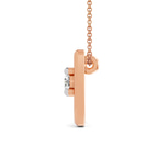 14kt Rose Gold Minimal Lab Diamond Initial W Necklace (1/5 Ct. Tw.) left