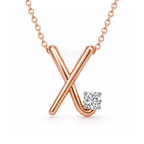 14kt Rose Gold Minimal Lab Diamond Initial X Necklace (1/5 Ct. Tw.) front image