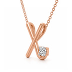 14kt Rose Gold Minimal Lab Diamond Initial X Necklace (1/5 Ct. Tw.) right