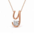 10kt Rose Gold Minimal Lab Diamond Initial Y Necklace (1/5 Ct. Tw.) front image