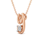 10kt Rose Gold Minimal Lab Diamond Initial Y Necklace (1/5 Ct. Tw.) right