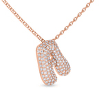 10kt Rose Gold Lab Diamond Initial A Necklace (1 Ct. Tw.) side right image one