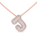 10kt Rose Gold Lab Diamond Initial J Necklace (1 Ct. Tw.) front image