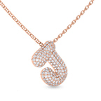 10kt Rose Gold Lab Diamond Initial J Necklace (1 Ct. Tw.) side right image one