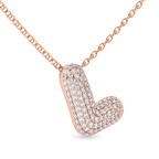 9ct Rose Gold Lab Diamond Initial L Necklace (1 Ct. Tw.) left