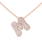 9ct Rose Gold Lab Diamond Initial M Necklace (1 Ct. Tw.) front image