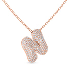 10kt Rose Gold Lab Diamond Initial N Necklace (1 Ct. Tw.) left