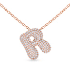 10kt Rose Gold Lab Diamond Initial R Necklace (1 Ct. Tw.) front image