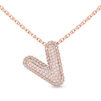 10kt Rose Gold Lab Diamond Initial V Necklace (1 Ct. Tw.) front image