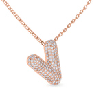 10kt Rose Gold Lab Diamond Initial V Necklace (1 Ct. Tw.) left