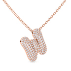 14kt Rose Gold Lab Diamond Initial W Necklace (1 Ct. Tw.) left
