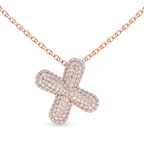 10kt Rose Gold Lab Diamond Initial X Necklace (1 Ct. Tw.) front image
