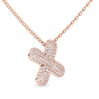10kt Rose Gold Lab Diamond Initial X Necklace (1 Ct. Tw.) left