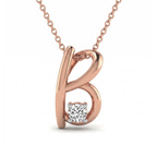 14ct Rose Gold Minimal Lab Diamond Initial B Necklace (1/5 Ct. Tw.) front image
