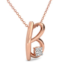 14ct Rose Gold Minimal Lab Diamond Initial B Necklace (1/5 Ct. Tw.) right