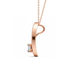 14ct Rose Gold Minimal Lab Diamond Initial C Necklace (1/5 Ct. Tw.) left