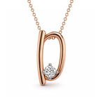 14ct Rose Gold Minimal Lab Diamond Initial D Necklace (1/5 Ct. Tw.) front image