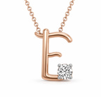 10kt Rose Gold Minimal Lab Diamond Initial E Necklace (1/5 Ct. Tw.) front image