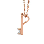 10kt Rose Gold Minimal Lab Diamond Initial E Necklace (1/5 Ct. Tw.) left