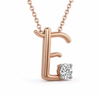 10kt Rose Gold Minimal Lab Diamond Initial E Necklace (1/5 Ct. Tw.) right
