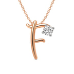 10kt Rose Gold Minimal Lab Diamond Initial F Necklace (1/5 Ct. Tw.) front image