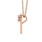 10kt Rose Gold Minimal Lab Diamond Initial F Necklace (1/5 Ct. Tw.) left
