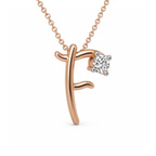 10kt Rose Gold Minimal Lab Diamond Initial F Necklace (1/5 Ct. Tw.) right