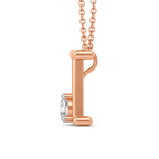 10kt Rose Gold Minimal Lab Diamond Initial I Necklace (1/5 Ct. Tw.) left