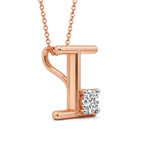10kt Rose Gold Minimal Lab Diamond Initial I Necklace (1/5 Ct. Tw.) right