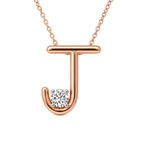 10kt Rose Gold Minimal Lab Diamond Initial J Necklace (1/5 Ct. Tw.) front image