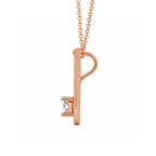10kt Rose Gold Minimal Lab Diamond Initial J Necklace (1/5 Ct. Tw.) left