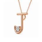 10kt Rose Gold Minimal Lab Diamond Initial J Necklace (1/5 Ct. Tw.) right
