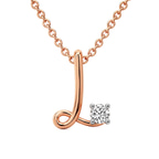 14kt Rose Gold Minimal Lab Diamond Initial L Necklace (1/5 Ct. Tw.) front image
