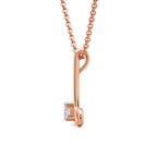 14kt Rose Gold Minimal Lab Diamond Initial L Necklace (1/5 Ct. Tw.) left