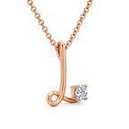 14kt Rose Gold Minimal Lab Diamond Initial L Necklace (1/5 Ct. Tw.) right