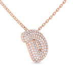 10kt Rose Gold Lab Diamond Initial D Necklace (1 Ct. Tw.) left