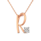10kt Rose Gold Minimal Lab Diamond Initial R Necklace (1/5 Ct. Tw.) front image