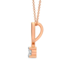 10kt Rose Gold Minimal Lab Diamond Initial R Necklace (1/5 Ct. Tw.) left