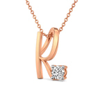 10kt Rose Gold Minimal Lab Diamond Initial R Necklace (1/5 Ct. Tw.) right