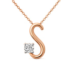 10kt Rose Gold Minimal Lab Diamond Initial S Necklace (1/5 Ct. Tw.) front image