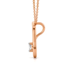 10kt Rose Gold Minimal Lab Diamond Initial S Necklace (1/5 Ct. Tw.) left
