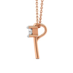 10kt Rose Gold Minimal Lab Diamond Initial T Necklace (1/5 Ct. Tw.) left