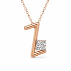 10kt Rose Gold Minimal Lab Diamond Initial Z Necklace (1/5 Ct. Tw.) front image