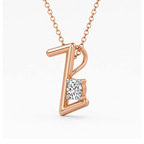 10kt Rose Gold Minimal Lab Diamond Initial Z Necklace (1/5 Ct. Tw.) right
