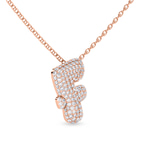 9ct Rose Gold Lab Diamond Initial F Necklace (1 Ct. Tw.) left